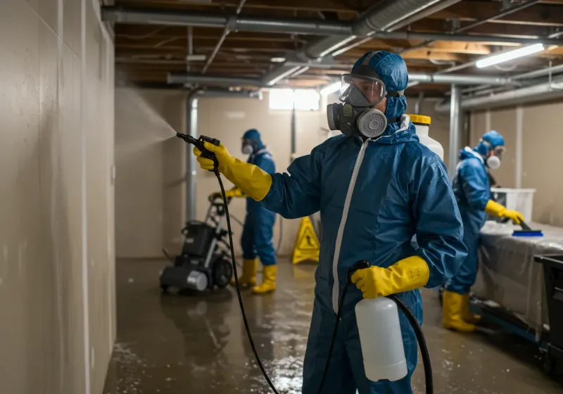 Basement Sanitization and Antimicrobial Treatment process in Rockaway Point, NY