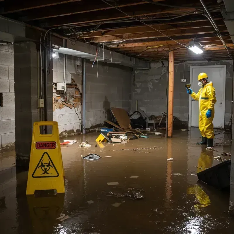 Flooded Basement Electrical Hazard in Rockaway Point, NY Property